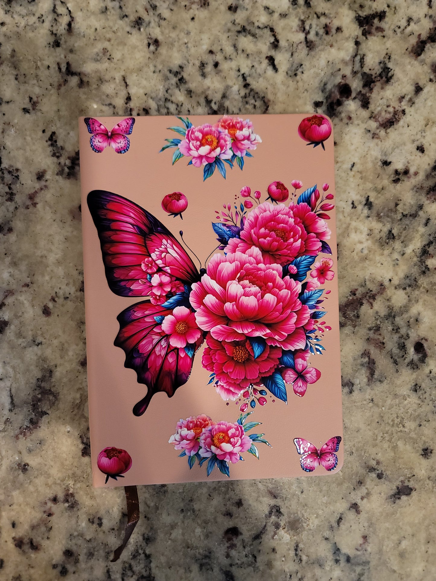 Pink Butterfly & Floral A5 Spiral Notebook | Cute Hardcover Journal | Flower Notebook | School, Journaling & Note Taking | BNH Creations