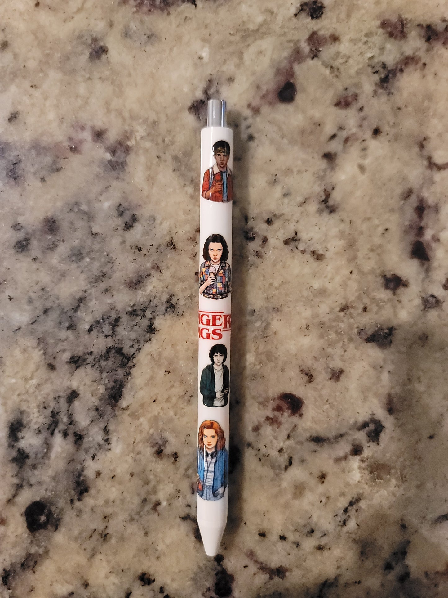 Retro Supernatural Adventure Inspired UV DTF Wrapped Pen | Vintage Sci-Fi Ballpoint Pen | Retractable Black Ink Pen