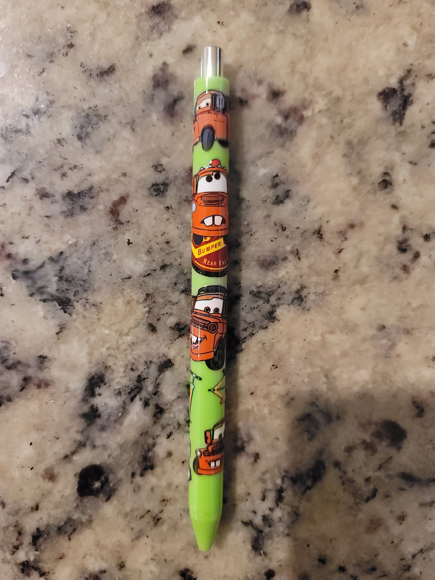Tow Truck Inspired UV DTF Wrapped Pen | Lime Green Ballpoint Pen | Fun Mechanic & Vehicle Lover Gift