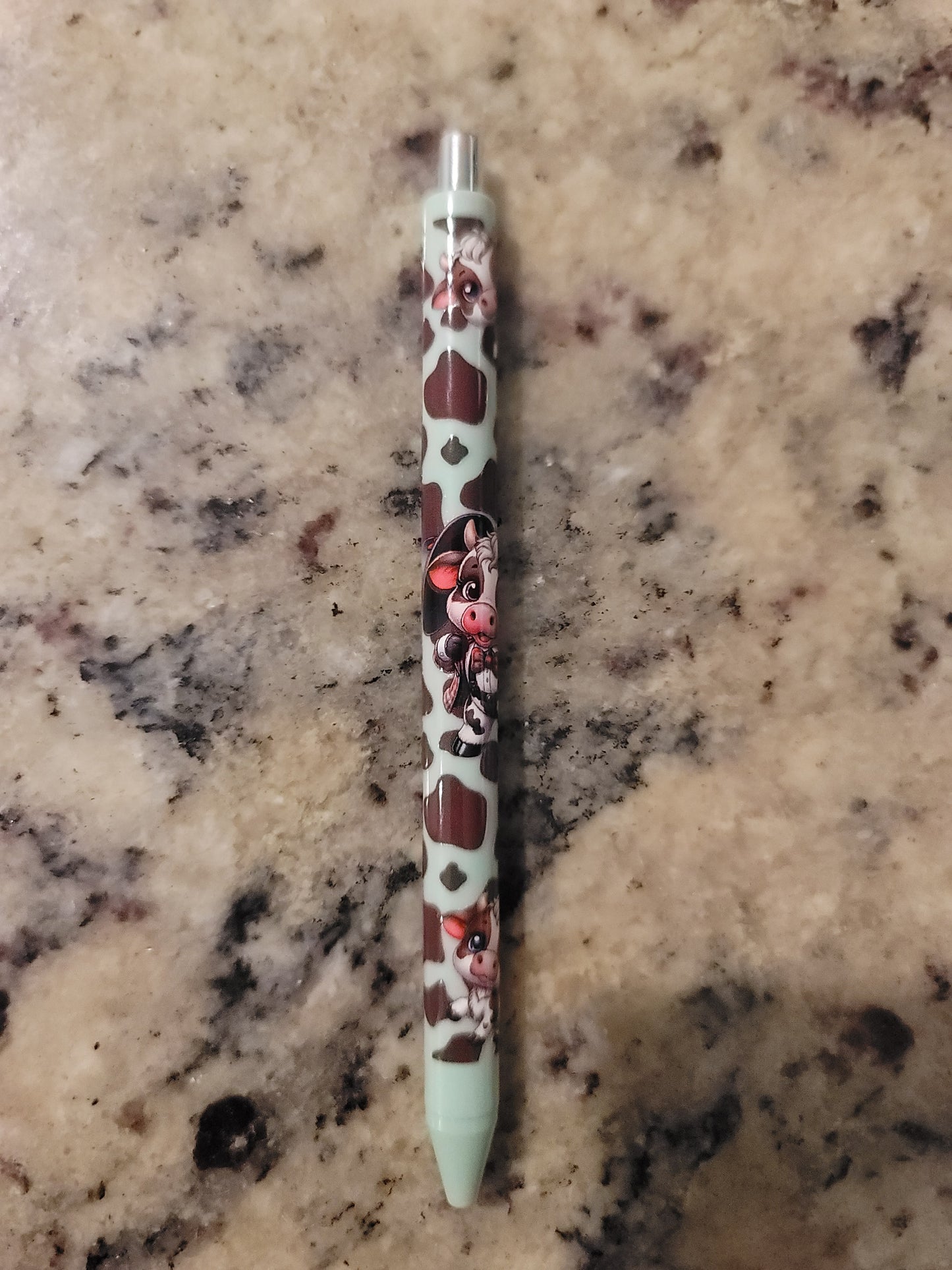 Highland Cow Inspired UV DTF Wrapped Pen | Farm Animal Ballpoint Pen | Cute Country Stationery Gift