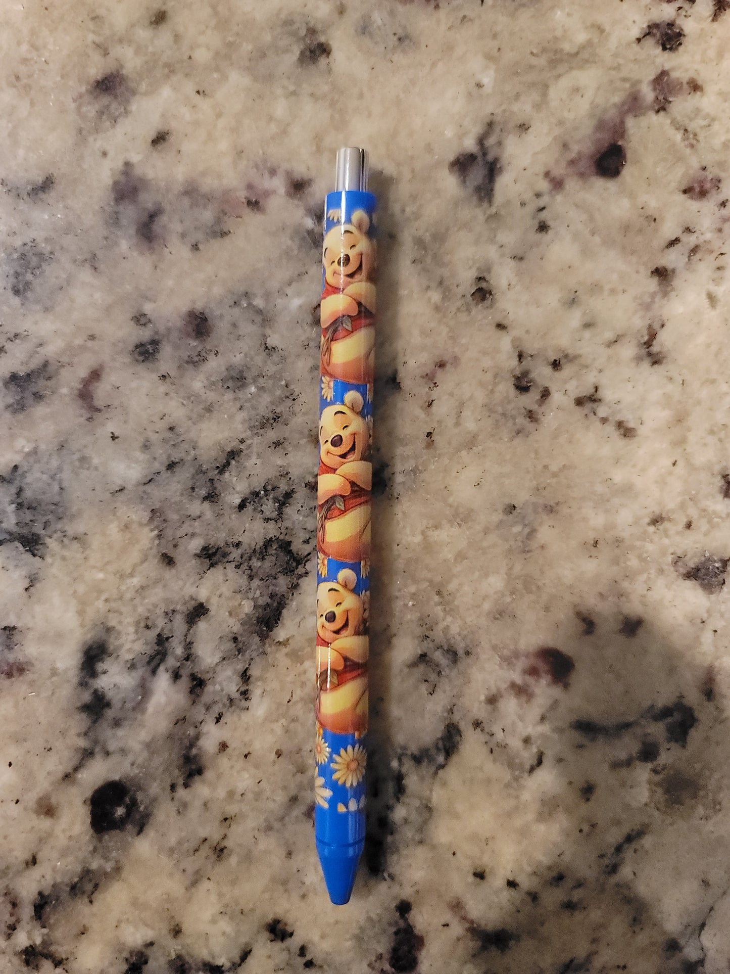 Honey Bear Inspired UV DTF Wrapped Pen | Cute Honey Lover Ballpoint Pen | Floral Retractable Black Ink Pen