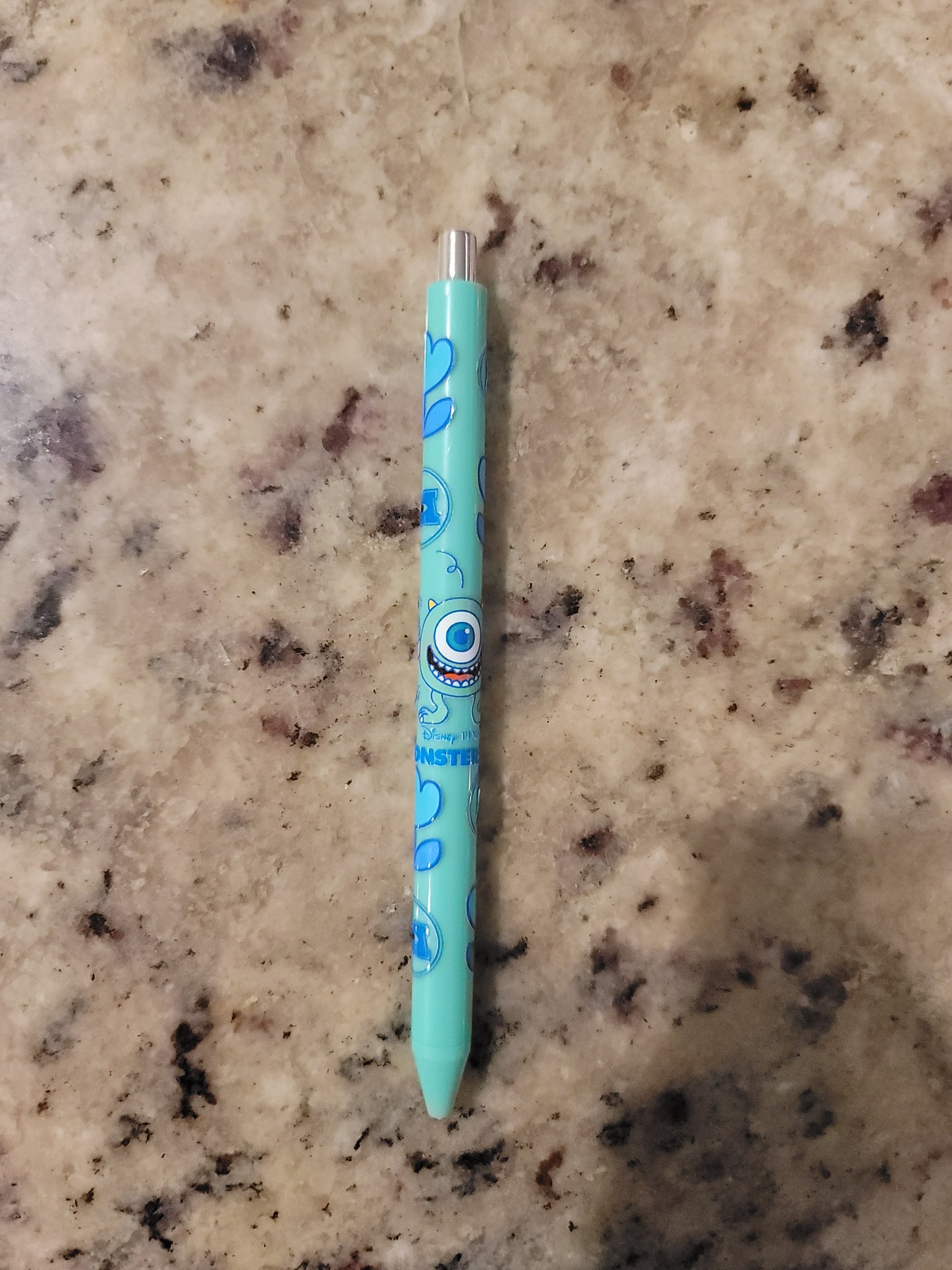 Cute One-Eyed Monster UV DTF Wrapped Pen | Kawaii Character Ballpoint Pen | Fun Retractable Black Ink Pen | Whimsical Desk Accessory