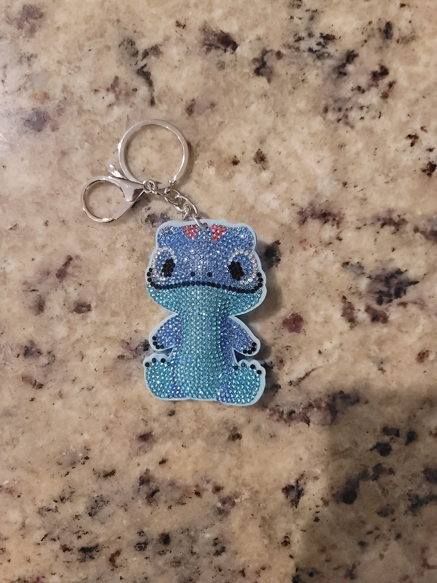 Blue Frog Rhinestone Purse Buddy | Sparkly Frog Bag Charm | Cute Glitter Keychain | Purse Accessory | Backpack Charm