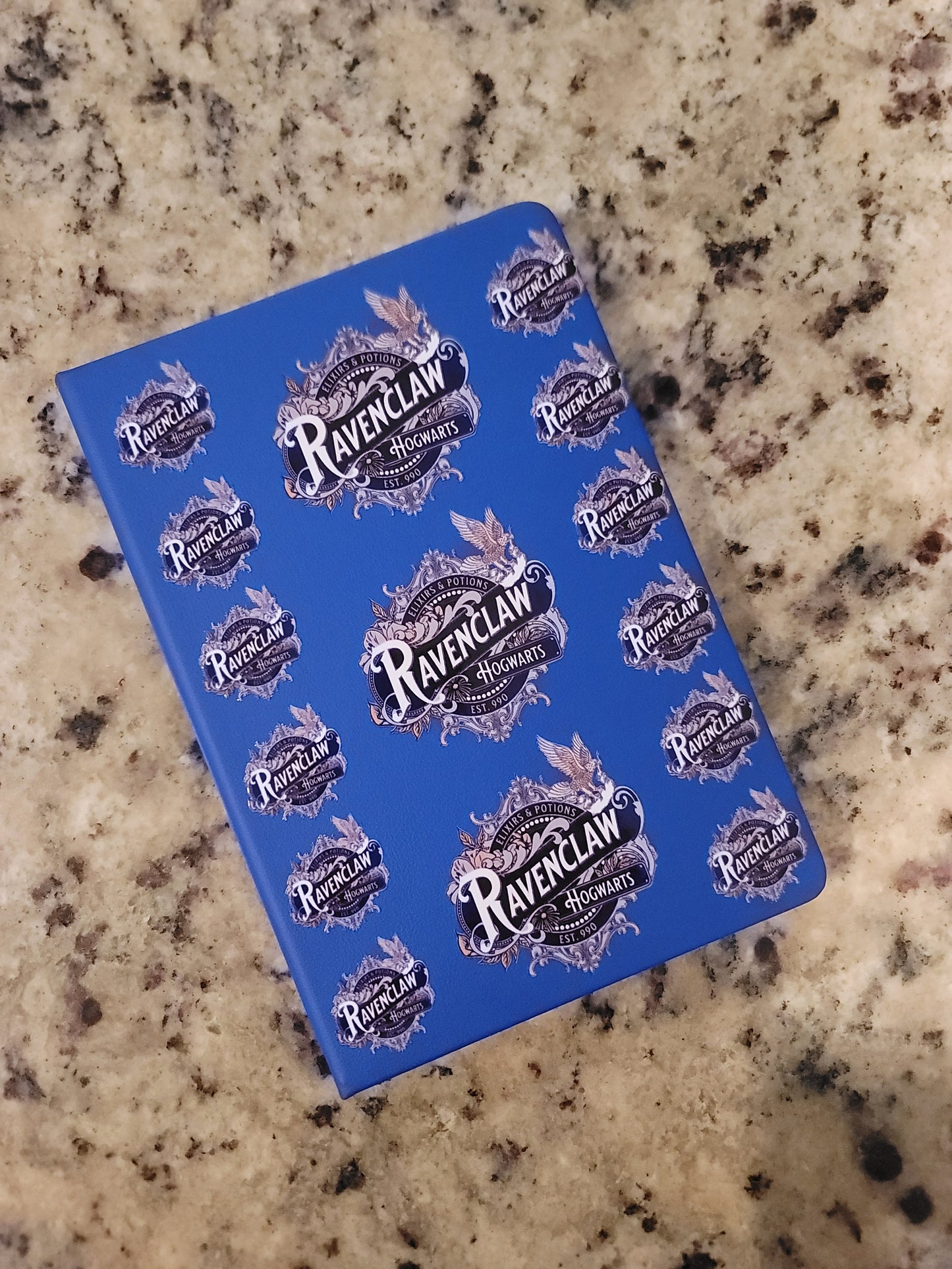 Blue Magic Academy A5 Notebook | Fantasy School Inspired Faux Leather Journal | Wizard-Inspired Writing Notebook | BNH Creations