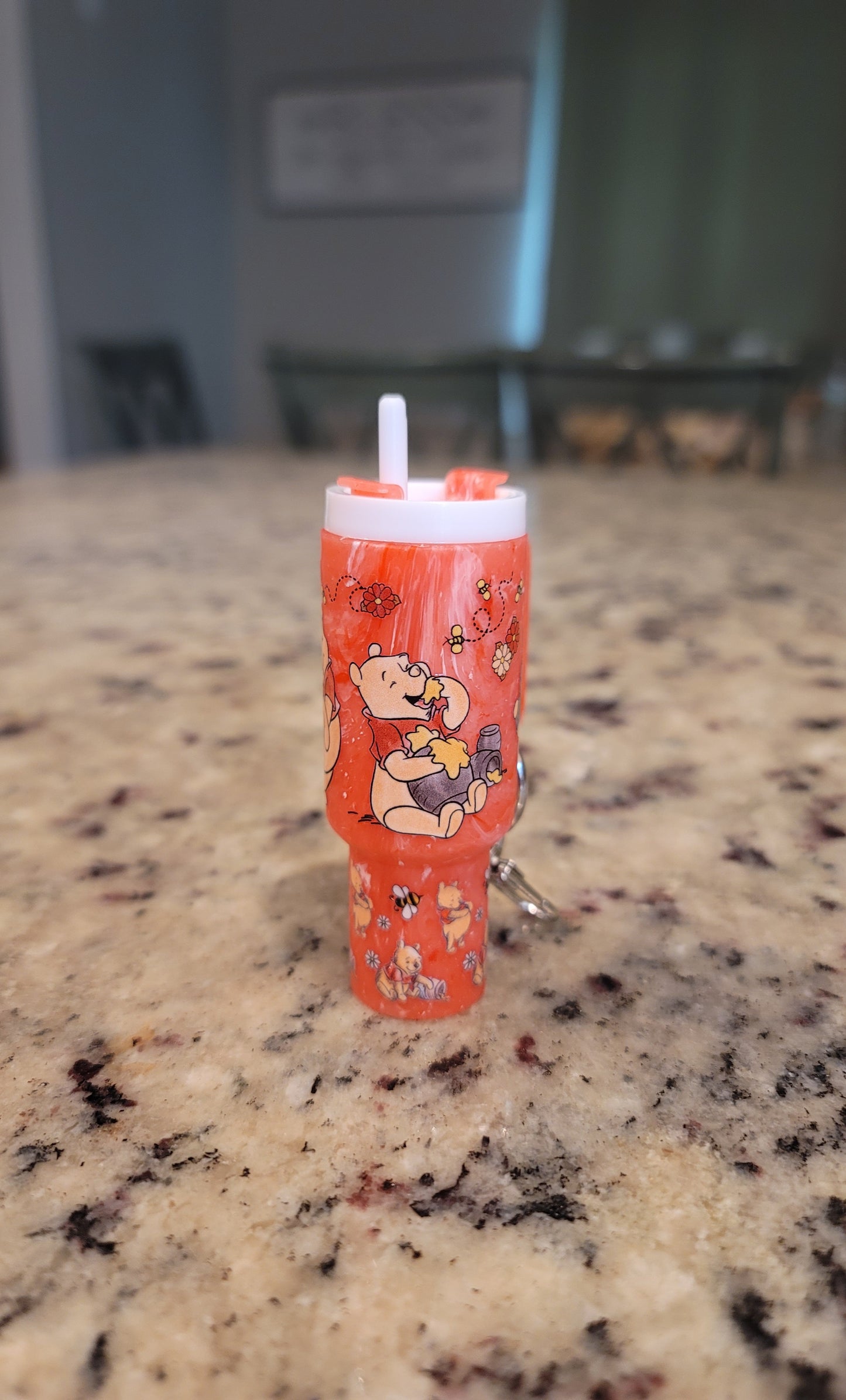 Honey Bear Inspired Mini Tumbler Chapstick Holder Keychain | Cute Bear Lip Balm Holder | Mini Cup Keychain Purse Accessory