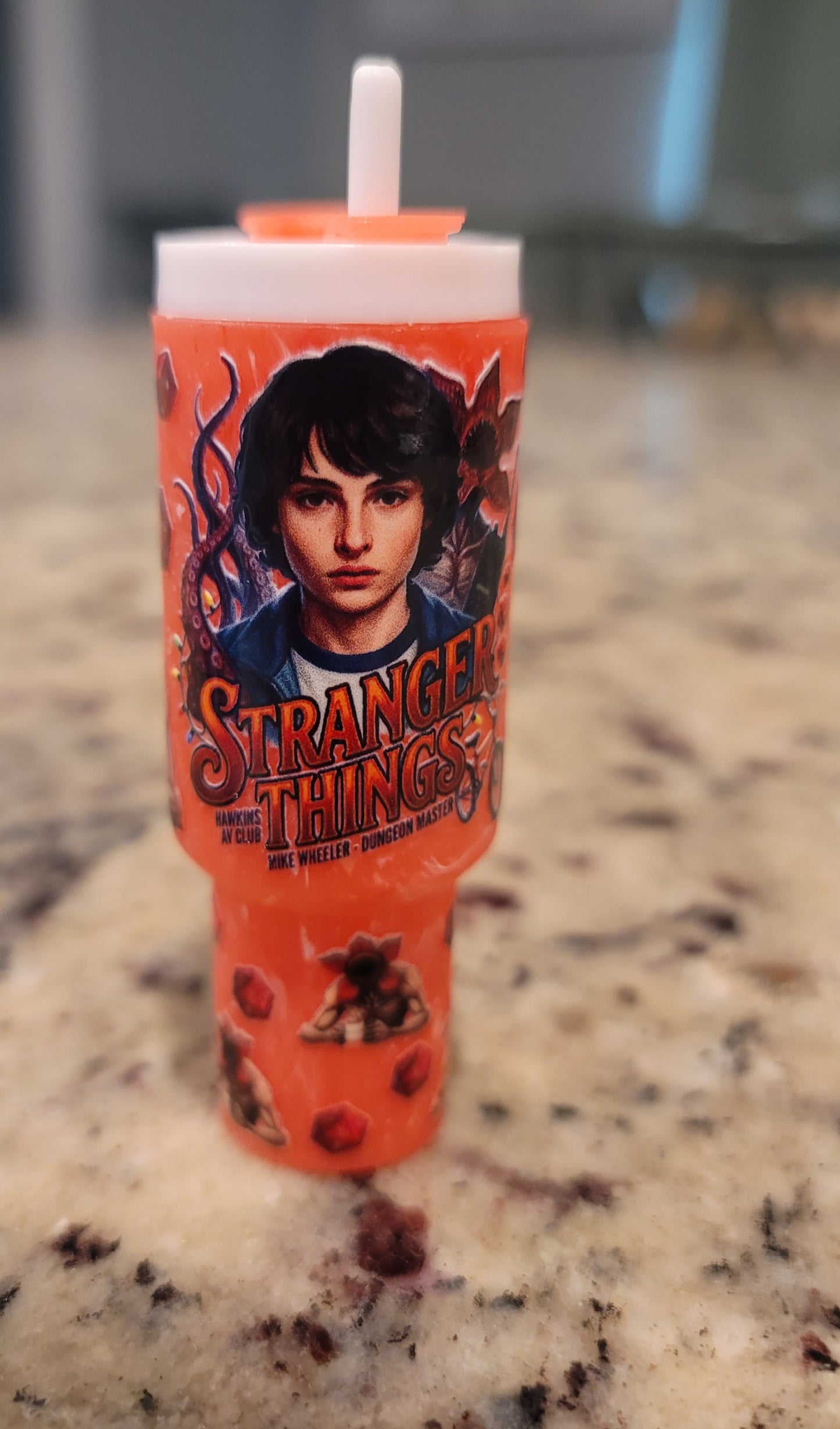 Retro Horror Inspired Mini Tumbler Keychain | 80s Spooky Cup Charm | Handmade Backpack & Purse Accessory | BNH Creations