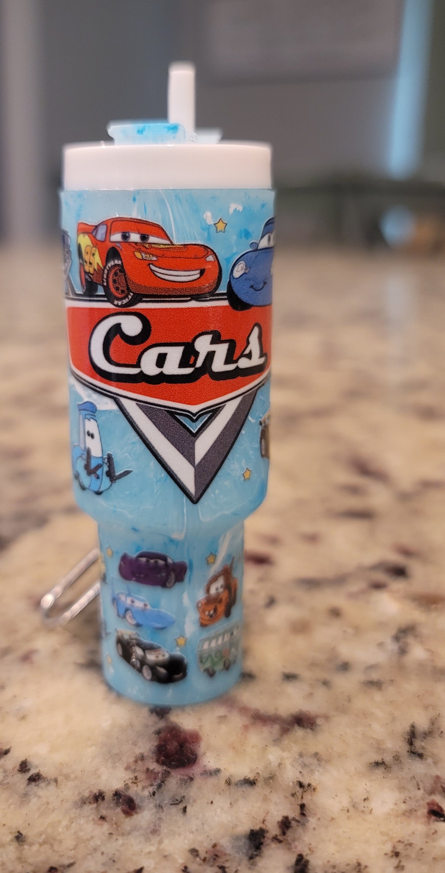 Race Day Mini Tumbler Keychain | Cartoon-Inspired Car Cup Charm | Handmade Kids Backpack Keychain | BNH Creations