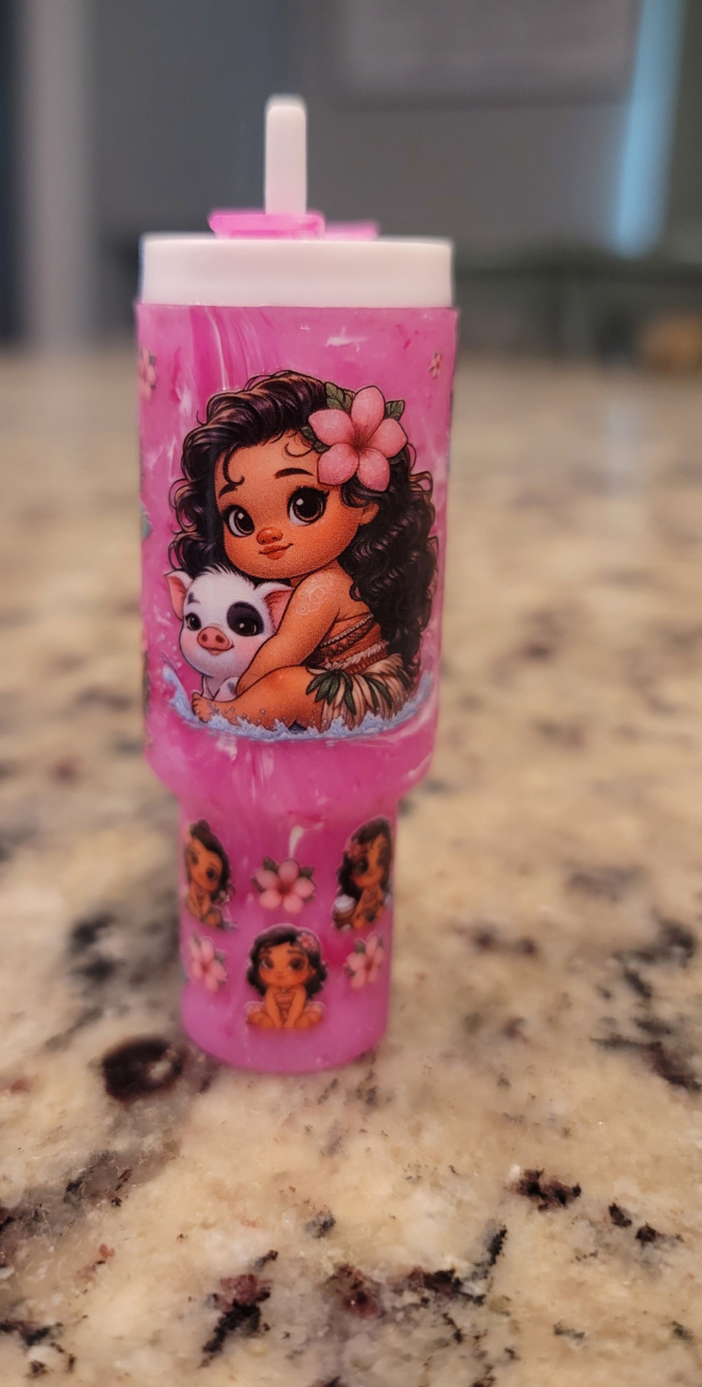 Island Adventure Girl Mini Tumbler Keychain | Tropical-Inspired Cup Charm | Handmade Backpack & Purse Accessory | BNH Creations