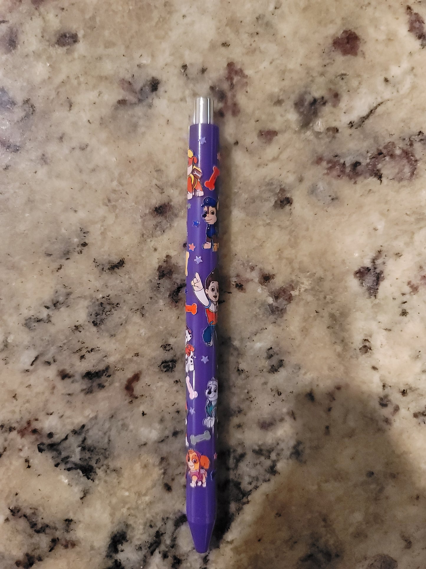 Adventure Rescue Pups Inspired UV DTF Wrapped Pen | Purple Ballpoint Pen | Kids School & Teacher Gift