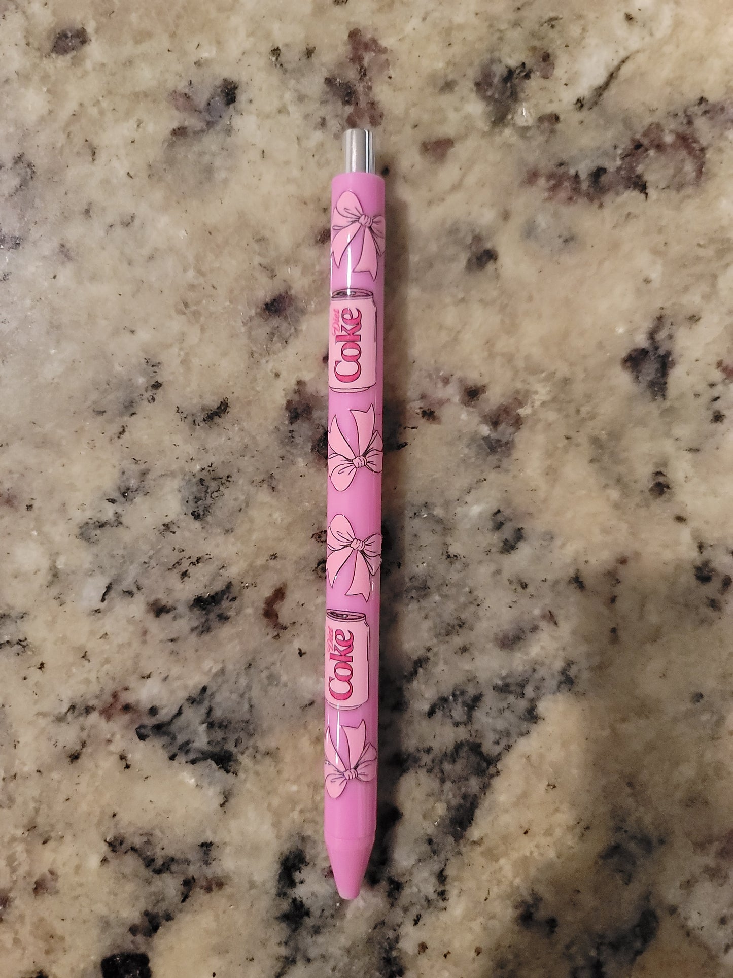 Pink Vintage Soda Inspired UV DTF Wrapped Pen | Coquette Bow Ballpoint Pen | Cute Girly Stationery Gift