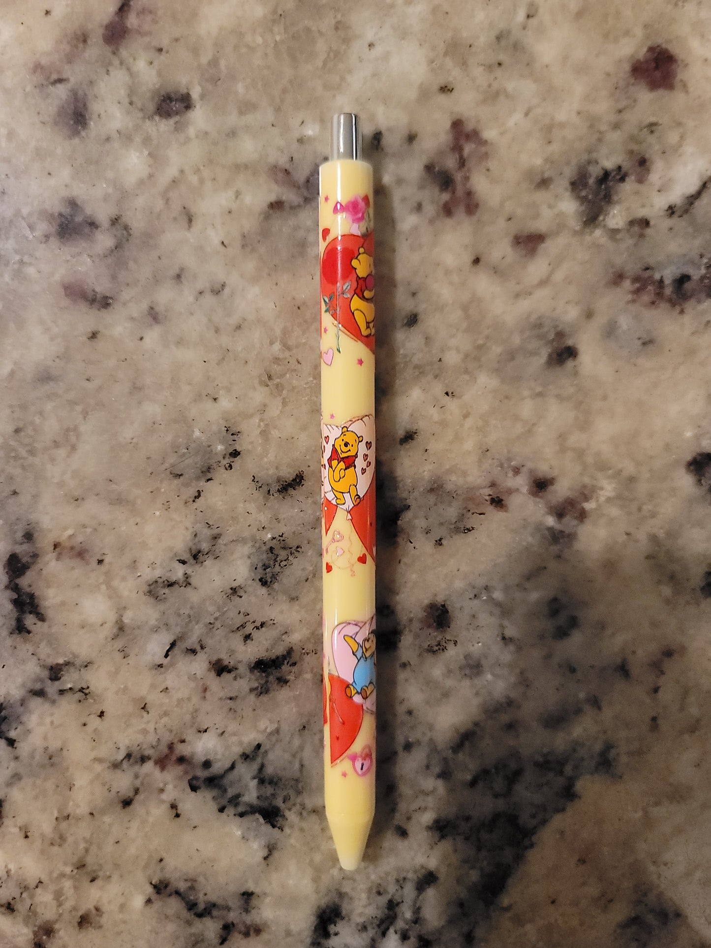 Sweet Honey Bear Inspired UV DTF Wrapped Pen | Cute Yellow Ballpoint Pen | Adorable Gift for Stationery Lovers
