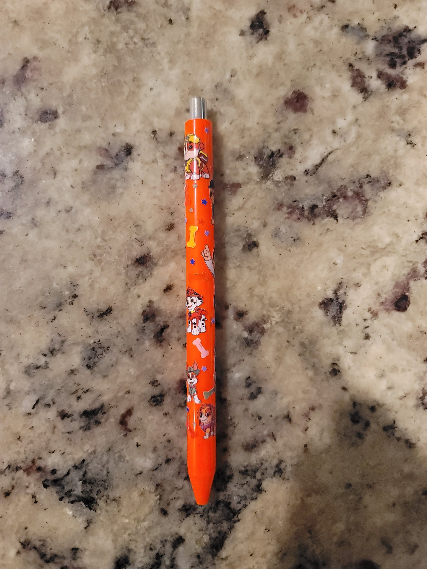 Rescue Pup Adventure UV DTF Wrapped Pen | Cute Hero Dog Retractable Ballpoint Pen | Kids Character Inspired Black Ink Pen