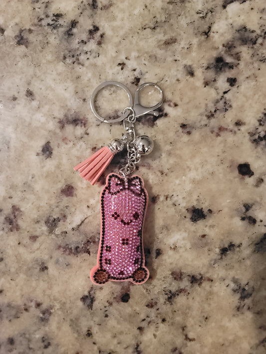 Pink Glitter Pickle Purse Buddy | Sparkly Pickle Bag Charm | Cute Rhinestone Keychain | Purse Accessory | Backpack Charm | Pickle Lover Gift