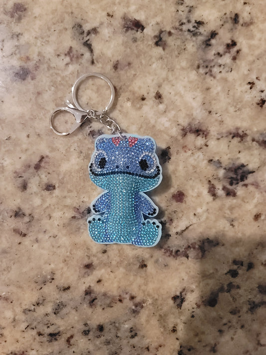 Blue Frog Rhinestone Purse Buddy | Sparkly Frog Bag Charm | Cute Glitter Keychain | Purse Accessory | Backpack Charm